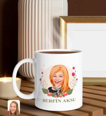 BK Gift Kişiye Özel Anneler Günü Karikatürlü Beyaz Kupa Bardak, Anneye Hediye, Anneler Günü Hediyesi-1