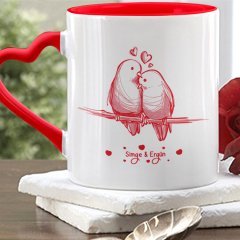 Kişiye Özel Kırmızı Kalpli Kupa Bardak (Sevgililer Günü Temalı-39)