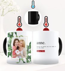 Kişiye Özel Fotoğraflı Anne Anlamı Sihirli Kupa Bardak - 3