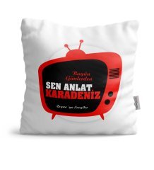 Kişiye Özel Sen Anlat Karadeniz Beyaz Saten Yastık
