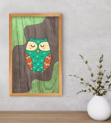 BK Home Baykuş Dekoratif Retro Ahşap Tablo-3