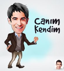 Kişiye Özel Erkek Canım Kendim Tasarımlı Dijital Karikatür-1