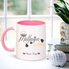 Kişiye Özel Mutfağın Sultanı Pembe Kupa Bardak - 002