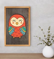 BK Home Baykuş Dekoratif Retro Ahşap Tablo-2