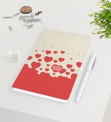 Kişiye Özel Sevgililer Günü Beyaz Defter Kalem Seti-139