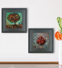 BK Gift Dini 2’li Ahşap Çerçeveli Taş Duvar Dekoru-2