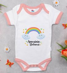 BK Kids Annesinin Bir Tanesi Tasarımlı Pembe Bebek Body Zıbın-1