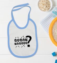 BK Kids Buban Nabüüü Tasarımlı Mavi Bebek Mama Önlüğü-1