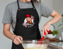 BK Gift Kişiye Özel Anneler Günü Karikatürlü Profesyonel Siyah Mutfak Önlüğü, Aşçı Önlüğü, Şef Önlüğü, Arkadaşa Hediye-8