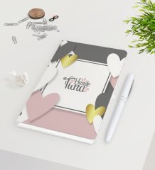 Kişiye Özel Sevgililer Günü Beyaz Defter Kalem Seti-138