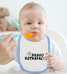 BK Kids Bravo Kotkafali Tasarımlı Mavi Bebek Mama Önlüğü-1
