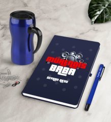 Kişiye Özel Mühendis Baba Lacivert Defter Kalem Termos Mug Seti-1