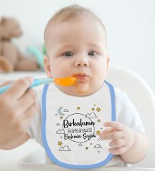 BK Kids Bırkalama Tasarımlı Mavi Bebek Mama Önlüğü-1