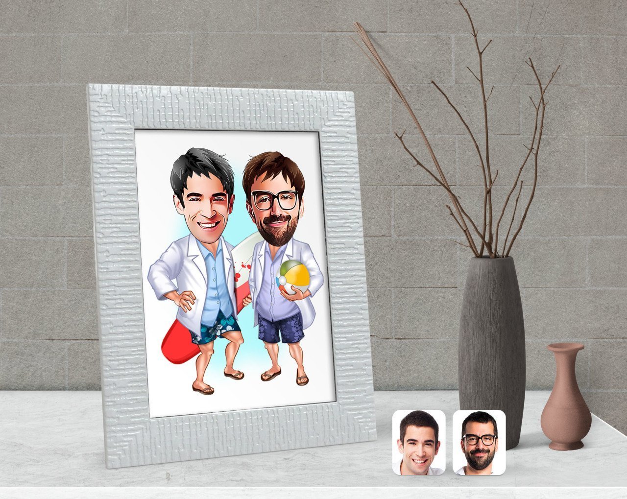 Kişiye Özel Kankalar Karikatürlü Dekoratif Çerçeve-2