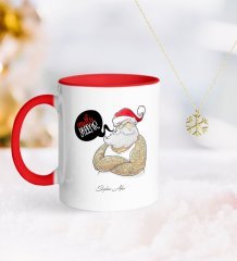 Kişiye Özel Noel Baba Kırmızı Kupa ve Kar Tanesi Kolye-4
