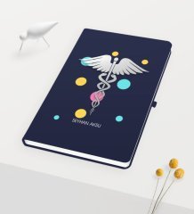 Kişiye Özel Tıp Sembolü Temalı Lacivert Defter - 1