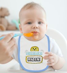BK Kids Bırkalama Kızanı Tasarımlı Mavi Bebek Mama Önlüğü-1