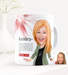 Kişiye Özel Kardeş Karikatürlü Beyaz Kupa Bardak - 2