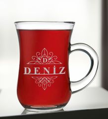 BK Gift Kişiye Özel İsimli Keyif Kulplu Çay Bardağı-5, Arkadaşa, Sevgiliye Hediye, Ev Hediyesi, Doğum Günü Hediyesi