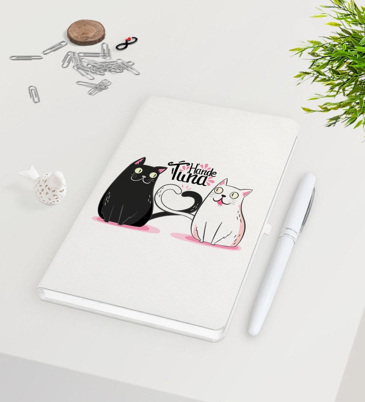 Kişiye Özel Sevgililer Günü Beyaz Defter Kalem Seti-135