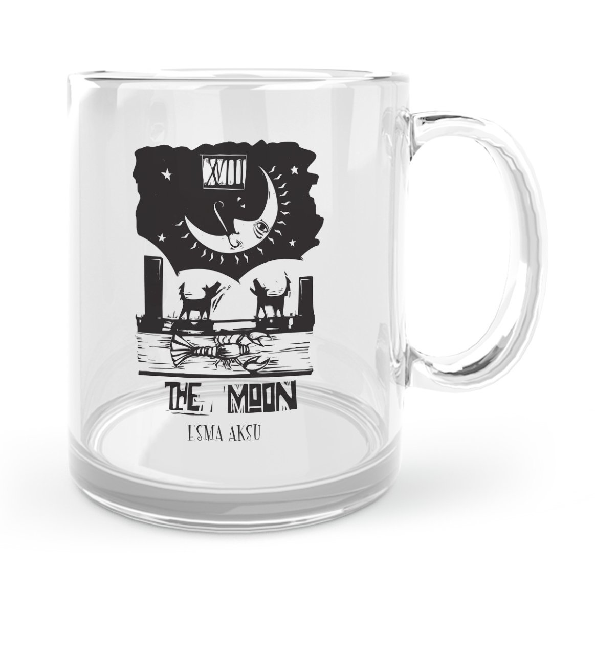 Kişiye Özel Tarot The Moon (Ay) Cam Kupa Bardak