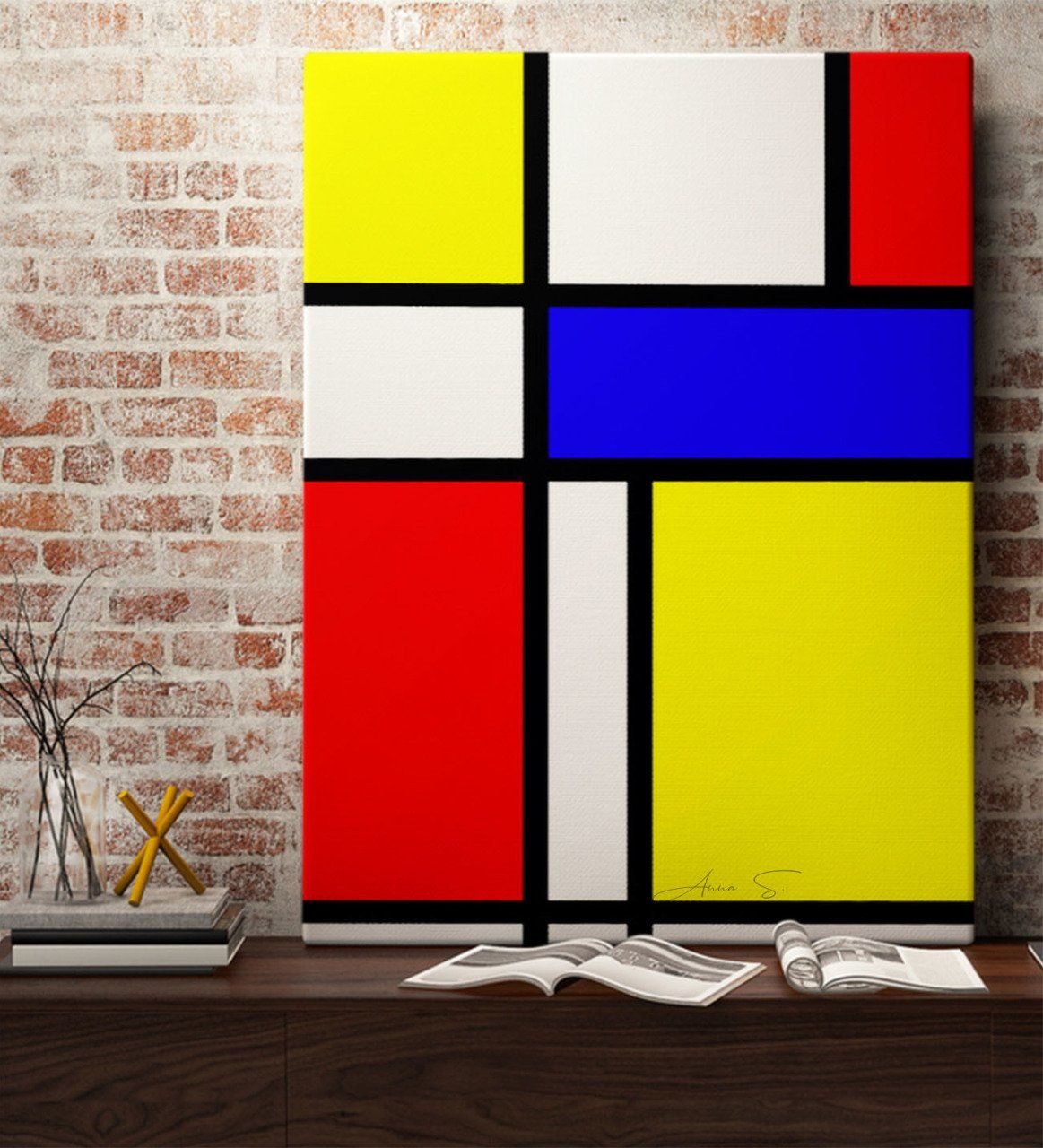 Kişiye Özel Mondrian Kanvas Tablo (50 x 70 cm.) 5