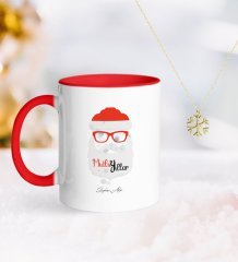Kişiye Özel Noel Baba Kırmızı Kupa ve Kar Tanesi Kolye-2