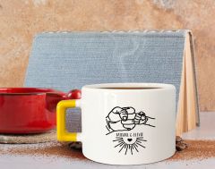 BK Gift Kişiye Özel İsimli Sarı Kulplu Çay & Kahve Fincanı-12, Arkadaşa Hediye, Sevgiliye Hediye