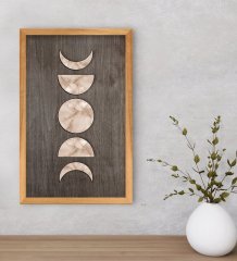 BK Home Ay ve Güneş Dekoratif Retro Ahşap Tablo-1