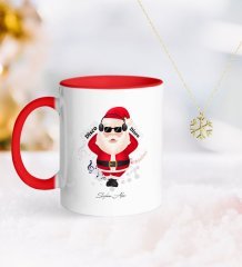 Kişiye Özel Noel Baba Kırmızı Kupa ve Kar Tanesi Kolye-1