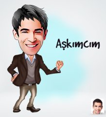 Kişiye Özel Erkek Aşkımcım Tasarımlı Dijital Karikatür-1