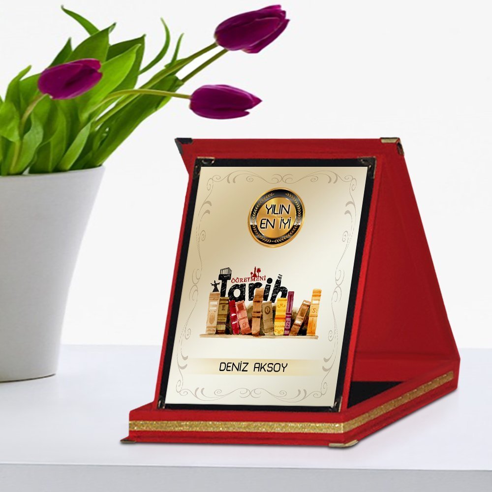 Kişiye Özel Yılın En İyi Tarih Öğretmeni Kırmızı Plaket Ödülü - 2