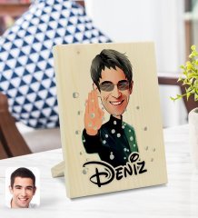Kişiye Özel İsimli Matrix Neo Karikatürlü Dekoratif Ahşap Çerçeve Model 1