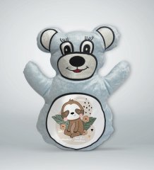 BK Gift Tembel Hayvan Tasarımlı Mavi Ayıcık Yastık-1