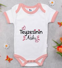 BK Kids Teyzesinin Aşkı Tasarımlı Pembe Bebek Body Zıbın-1