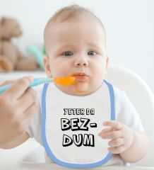BK Kids Bezdum Tasarımlı Mavi Bebek Mama Önlüğü-3