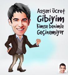 Kişiye Özel Erkek Asgari Ücret Gibiyim Tasarımlı Dijital Karikatür-1