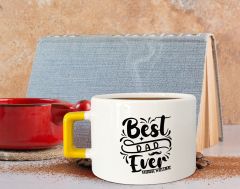 BK Gift Kişiye Özel İsimli Sarı Kulplu Çay & Kahve Fincanı-9, Arkadaşa Hediye, Sevgiliye Hediye