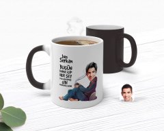 Kişiye Özel Erkek Her Şey Yolundaymış Gibi Karikatürlü Sihirli Kupa Bardak-2