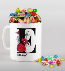 Kişiye Özel Harf Kupa ve Haribo Şeker Hediye Seti-6