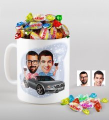 Kişiye Özel Kankalar Karikatürlü Kupa ve Haribo Şeker Hediye Seti-1