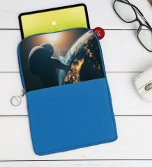 BK Gift Dünya Tasarımlı Taşınabilir Koruyucu Tablet Kılıfı & Organizer Çanta - Mavi-1