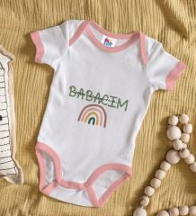 BK Kids İlk Babacım Tasarımlı Pembe Bebek Body Zıbın-1