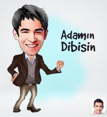 Kişiye Özel Erkek Adamın Dibisin Tasarımlı Dijital Karikatür-1