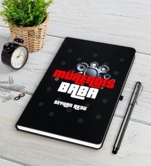 Kişiye Özel Mühendis Baba Siyah Defter Kalem Seti-1