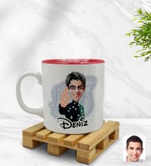 Kişiye Özel Matrix Neo Karikatürlü İçi Kırmızı Renkli Kupa Bardak Model 1
