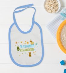 BK Kids Babamın Kızanıyım Tasarımlı Mavi Bebek Mama Önlüğü-1