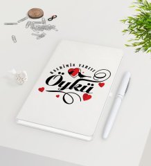 Kişiye Özel Sevgililer Günü Beyaz Defter Kalem Seti-128