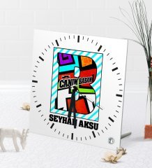 Kişiye Özel Canım Babam Masaüstü Kare Cam Saat-3