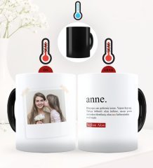 Kişiye Özel Fotoğraflı Anne Anlamı Sihirli Kupa Bardak - 2
